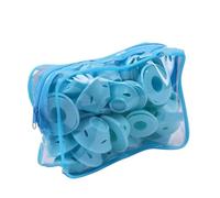 10/20 pezzi bigodini in silicone rosa con frangia senza calore, tubi for capelli ricci a campana(10pcs blue with bag)