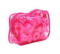 10/20 pezzi bigodini in silicone rosa con frangia senza calore, tubi for capelli ricci a campana(10pcs pink with bag)
