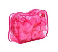 10/20 pezzi bigodini in silicone rosa con frangia senza calore, tubi for capelli ricci a campana(20pcs pink with bag)