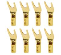 10-20 pezzi connettori a banana in rame placcato oro connettore a banana tipo U/Y connettore del cavo 'altoparlante con doppie serrature a vite(10PCS,Gold)