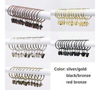 10/20 pezzi di fermagli ad anello per accessori da tenda, anelli appendi-tenda con clip resistenti per tende, tende da doccia, ganci per aste di tende a pacchetto Anello per tende aperto con clip, bro