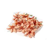 10/20 pezzi di fiori di seta artificiali testa gradiente orchidea fiore di magnolia per la casa decorazioni natalizie accessori per tornanti fai da te-arancione-10 pezzi