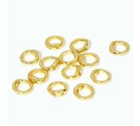 10/20 pezzi di perline a crimpare placcate in oro 18 carati per gioielli, copertura a crimpare, connettore per catena a sfere con punta a perlina, accessori fai da te, perlina a crimpare co