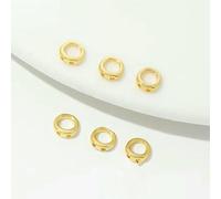 10/20 pezzi di perline a crimpare placcate in oro 18 carati per gioielli, copertura a crimpare, connettore per catena a sfere con punta a perlina, accessori fai da te, perlina a crimpare co