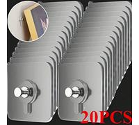 10/20 pezzi Ganci da parete adesivi in acrilico trasparente per cornici, quadri, senza bisogno di forare, adatti per piastrelle da bagno e cucina, vetro, legno, pareti in metallo 1 confezione,10 pezzi