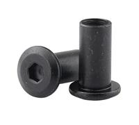 10-20 pezzi/lotto M3 M4 M5 M6 M8 acciaio nero mobili dado grande piatto testa esagonale rivetto connettore inserto giunto manicotto tappo testa(M6 10PCS,X 8mm(L))