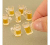 10/20 pezzi Mini bicchieri da birra, decorazioni per scene in miniatura, ciondoli portachiavi fai-da-te, accessori in resina a tema alimentare, perfetti per case delle bambole. 5 articoli,10 articoli,