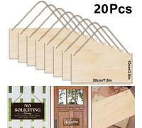 10/20 pezzi Targhe in legno , Placche rettangolari in legno da appendere, Progetti pre-forati Targa in legno con , Decorazioni artistiche per pareti e porte, 3.94X7.87 pollici