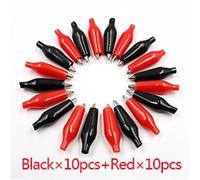 10-20 pz 28mm Morsetto a coccodrillo in metallo Coccodrillo Pinza elettrica Test Sonda Meter Nero Rosso(R 10pcs B 10pcs 28mm)