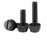 10/20 Pz M3 M4 M5 M6 M8 Nylon acrilico PA66 Plastica nera Zigrinatura con intaglio Testa senza utensili Vite a testa zigrinata(20pcs M5x25)