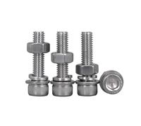 10-20 Set 304 SS Testa A Tazza Esagono Incassato Vite Dado Rondella Piatta Combinazione Di Molle M2-m3(10set M2x30)