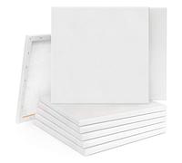 10/20 tele bianche quadrate con cornice, 20 x 20 cm, senza acidi, in acrilico, per pittura, tela artistica allungata (20 pezzi)