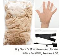 10-200 PCS Cuffia per parrucca ultra sottile e invisibile marrone trasparente per donna, cuffia a rete elastica per parrucca frontale in pizzo, set all'ingrosso con accessori per parrucca (acquistando