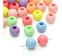 10-200 pezzi 6 10 12 14 16 18 20 mm perline colorate a foro grande perline distanziatrici rotonde in acrilico per la creazione di gioielli fai da te bracciale orecchini - colori misti 12 mm 40 pezzi