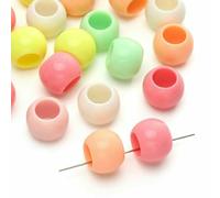 10-200 pezzi 6 10 12 14 16 18 20 mm perline colorate rotonde in acrilico con foro grande per la creazione di gioielli fai da te bracciale orecchini - colori misti 18 mm 20 pezzi