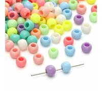 10-200 pezzi 6 10 12 14 16 18 20 mm perline colorate rotonde in acrilico con foro grande per la creazione di gioielli fai da te bracciale orecchini - colori misti 6 mm 200 pezzi