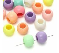 10-200 pezzi 6 10 12 14 16 18 20 mm perline colorate rotonde in acrilico con foro grande per la creazione di gioielli fai da te bracciale orecchini - colori misti 20 mm 10 pezzi