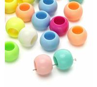 10-200 pezzi 6 10 12 14 16 18 20 mm perline colorate rotonde in acrilico con foro grande per la creazione di gioielli fai da te bracciale orecchini - colori misti 16 mm 25 pezzi