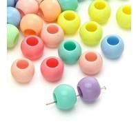 10-200 pezzi 6 10 12 14 16 18 20 mm perline colorate rotonde in acrilico con foro grande per la creazione di gioielli fai da te, braccialetti, orecchini - colori misti 14,0 mm 30 pezzi