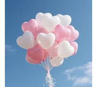 10-200 pezzi Palloncini di lattice a forma di cuore bianchi/rossi/rosa/blu da 10", adatti per decorazioni di feste di compleanno, San Valentino, per esprimere l'amore, per proposte, fidanzamenti, matr