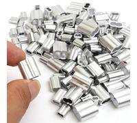 10/200 pz Doppio Foro Cavo A Crimpare Manicotto M1.5 A M4 Puntali in Alluminio a Forma di 8 Fermacorda e ganci Corda Accessori Hardware Per Cavo, Funi(M3x50pcs)