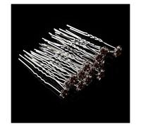 10/20Pcs Chic Crystal Rose Flower Hair Clips Wedding Hair Hair Pins Damigella d'onore Gioielli Accessori for capelli da donna(Coffee-20Pcs)