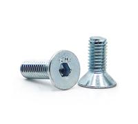 10/20pcs Lunghezza: 6-50mm M3 M4 M5 Bullone a testa svasata piatta in acciaio zincato con esagono incassato(6mm,M3 20pcs)