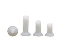 10-20pcs M2.5 M3 M4 M5 M6 M8 Viti a testa svasata piatta bianca Vite in plastica di nylon DIN965 ISO7046 GB819(12mm,M6 10pcs)