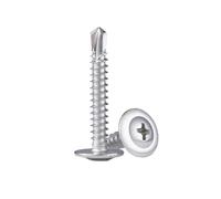 10-20pcs M4.2/M4.8 acciaio inossidabile 304 viti autoforanti con testa a piatto e rondella attaccata, 4.2x50mm