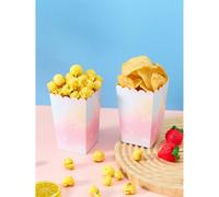 10/24 Pezzi Scatoline per Alimenti a Tema Unicorno Viola, Contenitori per Patatine Fritte, Bicchieri per Popcorn, Secchi per Popcorn, Decorazioni per Feste di Compleanno e Vassoi per Spuntini per Sera