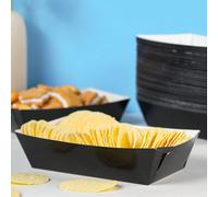 10/24 scatole nere per alimenti, scatole per patatine fritte, scatole per popcorn, decorazioni per feste di compleanno e scatole per spuntini per serate casa cinema, adatte per lunch box, pane da forn