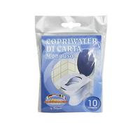 VIRSUS 10 Copriwater di Carta monouso Colore Bianco, Copri Tazza WC igienica, Antibatterico, Dimensione Universale per bagni pubblici, Viaggi, Bambini, Confezione Tascabile 1 CF x 10 Pezzi