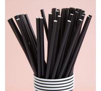 10/25/50/100 pezzi Cannucce di carta nere monouso, adatte per cocktail, compleanni, barbecue, eventi e celebrazioni 50 pezzi,25 pezzi,100 pezzi,10 pezziCarta tessile