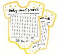 10/25/50 pezzi Giochi per doccia per teenager | Carte da gioco per la ricerca dell'alfabeto del bambino | Forniture e attività per feste per il festa di nascità | Giochi per il gender reveal | Bomboni