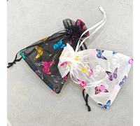 10/25/50pcs Arcobaleno Motivo Farfalla Organza Gioie Borsa Cordino Buste Nuovo