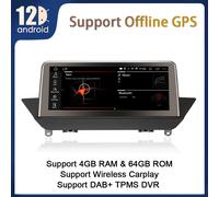 10.25" DAB+ Wifi 4+64GB Carplay Android 14 Autoradio Sat Nav GPS For BMW X1 E84