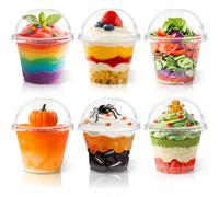 10/25 pezzi, 170ml (circa) Bicchierini di plastica trasparente per dessert, adatti per gelatina, budino e gelato. Ideali per realizzare torte gelato, decorare dolci, organizzare feste di compleanno, m