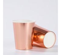 10/25 pezzi Bicchieri di carta da 9 once color oro rosa, bicchieri monouso usa e getta decorati con foglia oro rosa, eleganti per feste, adatti per donne e uomini, cene, raduni, celebrazioni 10 bicchi