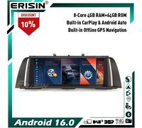 10.25" Qualcomm 8-Core 64GB Android 16 Autoradio GPS per BMW Serie 5 F10/F11 CIC