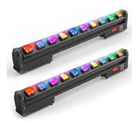 10 * 25W RGBW LED Wallwasher Barra Luminosa Teste Mobili, Luce da Palcoscenico Luci Discoteca Strobo Faretto Effetti per DJ Feste Nozze Halloween Natale, 2 pezzo