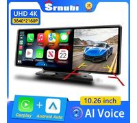 10.26 "Camera da cruscotto 4K Specchio per auto Lettore video Wireless Carplay Android Auto Monitor per auto Multimedia GPS Telecamera per retromarcia Cruscotto