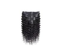 10-26 Inch Hair Extensions Human Hair Brazilian Deep Wave Clip In Natural Black Color Remy Hair For Women Facile installazione e rimozione(16inches)