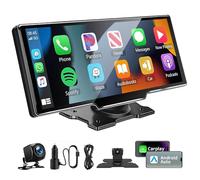 10.26 Pollici Schermo Per Auto per Apple Car play e Android Auto Wireless, Schermo Carplay Auto con Telecamera Posteriore HD 1080P/Bluetooth/FM/AUX/Mirror Link/Assistente Vocale/GPS