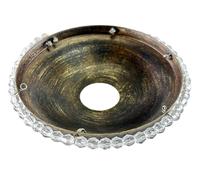 10.2x1cm Applique Bobeche Perline Orlo 1 " Foro 7 Argento Connettore Pin Marrone