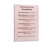10 3 2 1 0 Rule Poster Sleep Hygiene Chart Nighttime Routine Guide Canvas Wall Art for Room Home Office Decor(Framed,12x18inch(30x45cm))