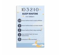 10-3-2-1-0 Sleep Rule Poster Guide for Better Sleep and Relaxation Bedroom Wall Art Decor(Framed,16x24inch(40x60cm))