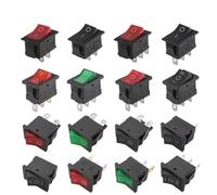 10/30/100 pezzi KCD1 2/3/4 pin AC 250 V 6 A 125 V 10 A 2 pin posizione interruttore a scatto(Black 3Pin,30 PCS)