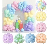 10/30/50/100/128 pezzi Kit di ghirlande e archi per palloncini pastello arcobaleno da 5/10/12/18 pollici, palloncini in lattice nei colori macaron arancione, giallo, rosa, verde, blu, viola per decora