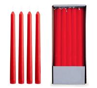 [10, 30, 50] Candele ROSSE Coniche in cera Lunghezza 25 cm Durata 8 ore -512-13