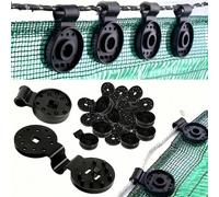 10/30/50 pezzi Clip per tende da sole in plastica PP nera spessa con fori rotondi e fermagli impermeabili - Durevoli in ogni condizione atmosferica, adatte per balcone, patio, recinzione della piscina